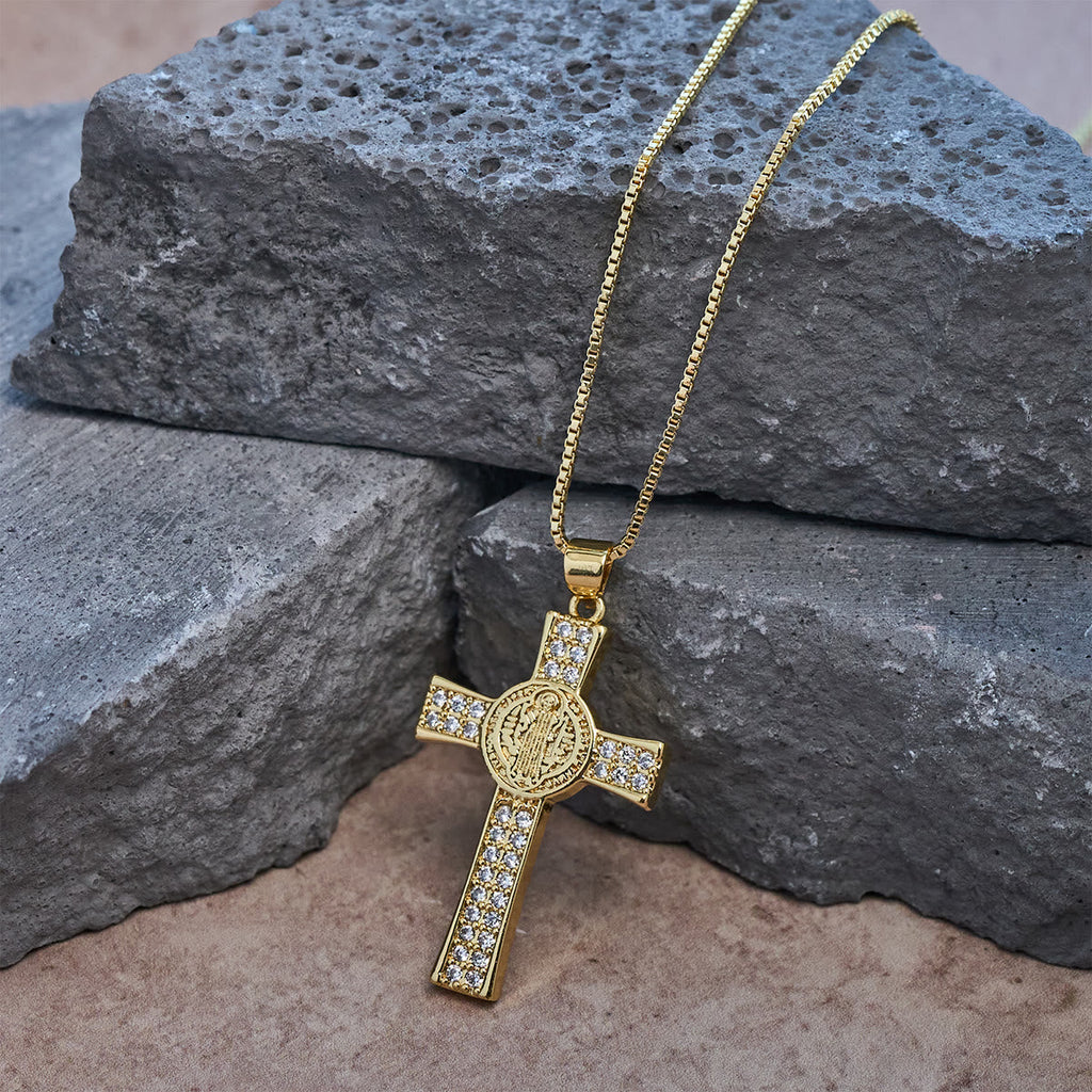 St. Benedict Emblem Series Cross Necklace