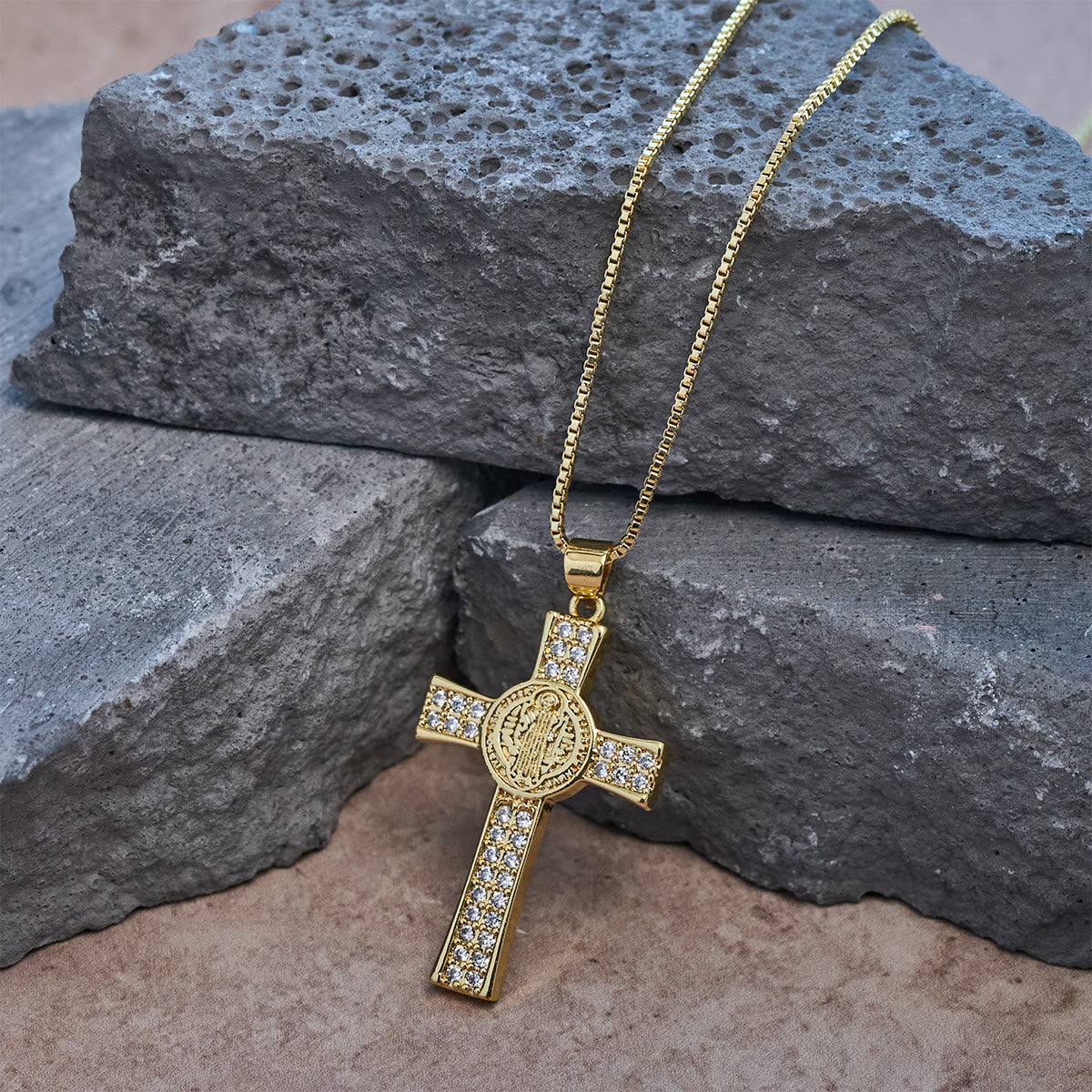 St. Benedict Emblem Series Cross Necklace
