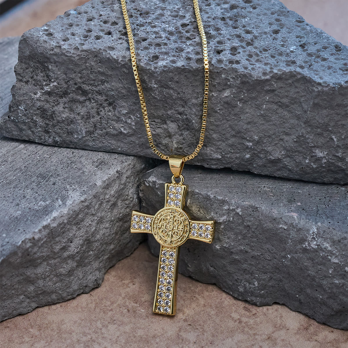 St. Benedict Emblem Series Cross Necklace