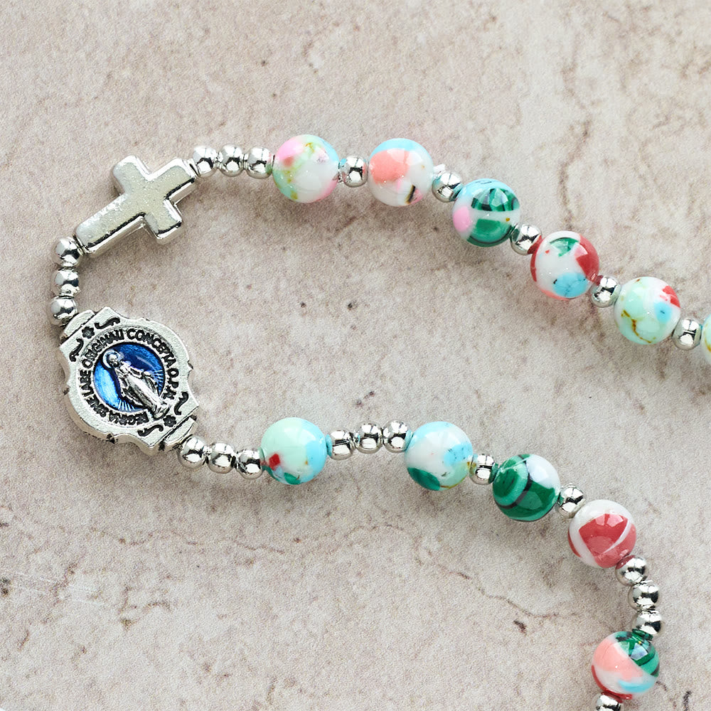 6mm Pastel UV-Glow Rosary Bracelet