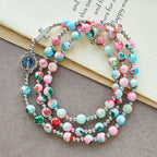 6mm Pastel UV-Glow Rosary Bracelet