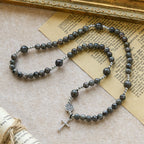 6mm UV-Glow Flame Stone Rosary Bracelet
