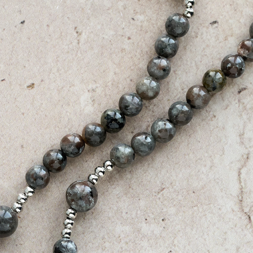 6mm UV-Glow Flame Stone Rosary Bracelet
