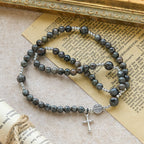 6mm UV-Glow Flame Stone Rosary Bracelet
