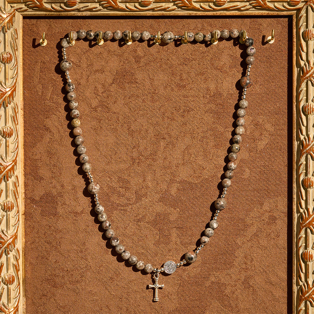 6mm UV-Glow Flame Stone Rosary Bracelet