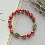 Oil-Painting Glass Rosary, Bracelet
