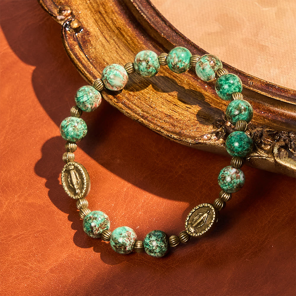 Oil-Painting Glass Rosary, Bracelet