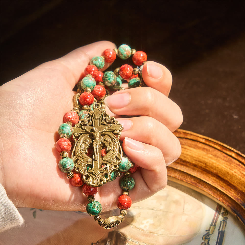 Oil-Painting Glass Rosary, Bracelet
