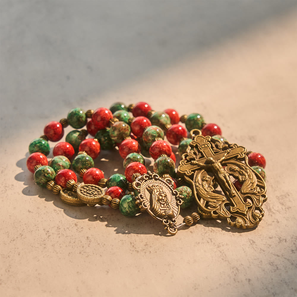 Oil-Painting Glass Rosary, Bracelet