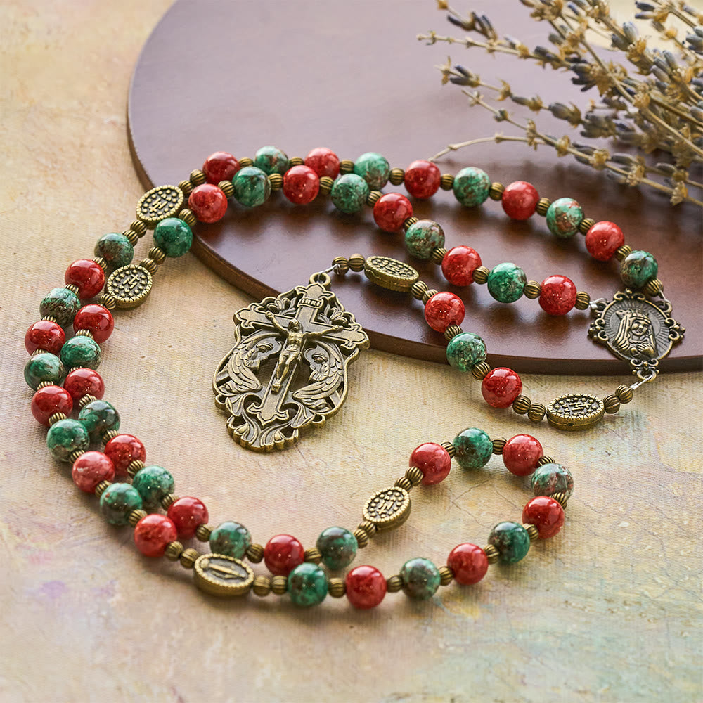 Oil-Painting Glass Rosary, Bracelet