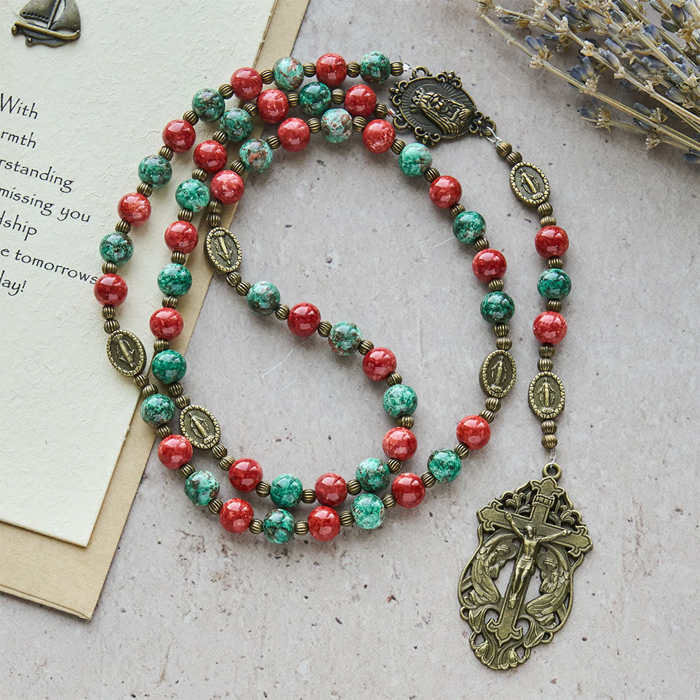 Oil-Painting Glass Rosary, Bracelet