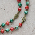 Oil-Painting Glass Rosary, Bracelet
