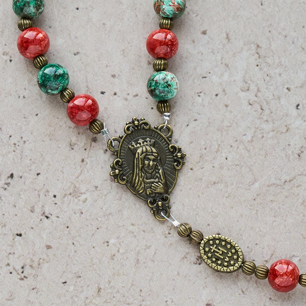 Oil-Painting Glass Rosary, Bracelet