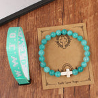 Faith Prompt Bracelet with Cross Bead & WWJD Card