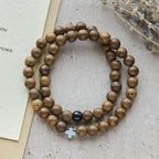 Layered Wooden Cross Bracelet