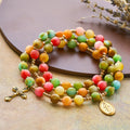 Rainbow Glow Vibrant Faith Rosary Bracelet