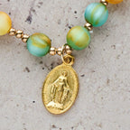 Rainbow Glow Vibrant Faith Rosary Bracelet