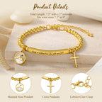 Mustard Seed & Golden Bead Cross Bracelet with God Is Within Her Gift
