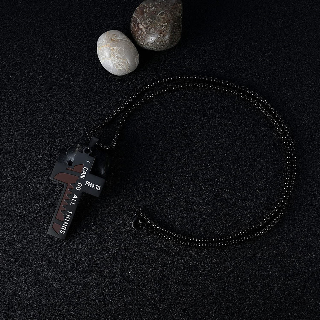 Rugby/Basketball Cross Necklace