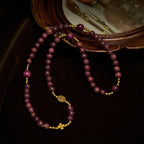 Perilla Wood Multi-Layer Rosary Bracelet with Earthy Beads & Sacred