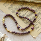 Perilla Wood Multi-Layer Rosary Bracelet with Earthy Beads & Sacred