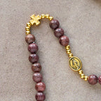 Perilla Wood Multi-Layer Rosary Bracelet with Earthy Beads & Sacred