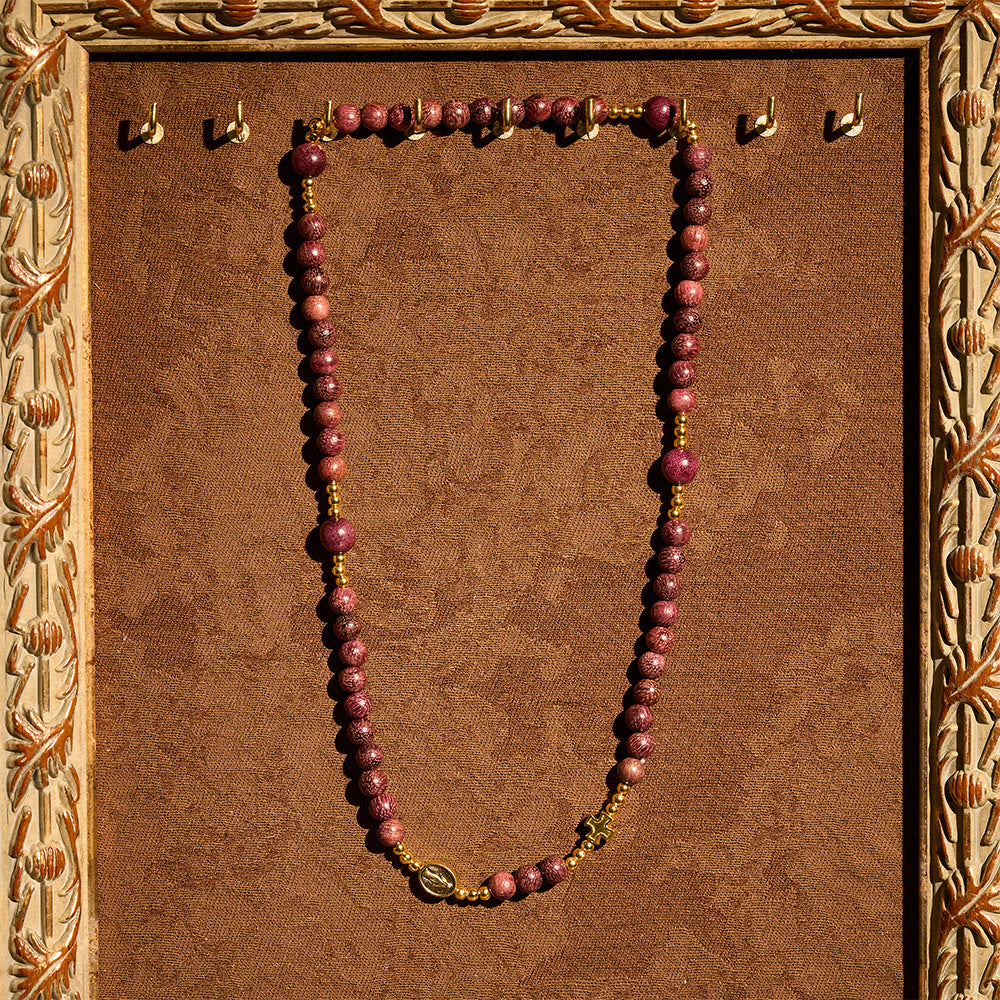 Perilla Wood Multi-Layer Rosary Bracelet with Earthy Beads & Sacred