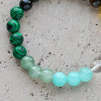 Multi-Natural Stone Faith Bracelet with Assorted Stones & Cross
