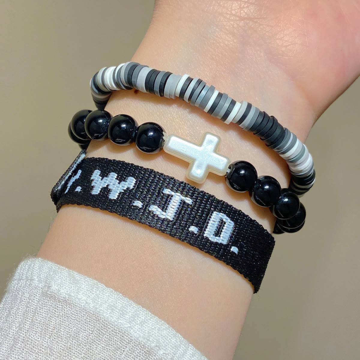 Faith Prompt Bracelet with Cross Bead & WWJD Card
