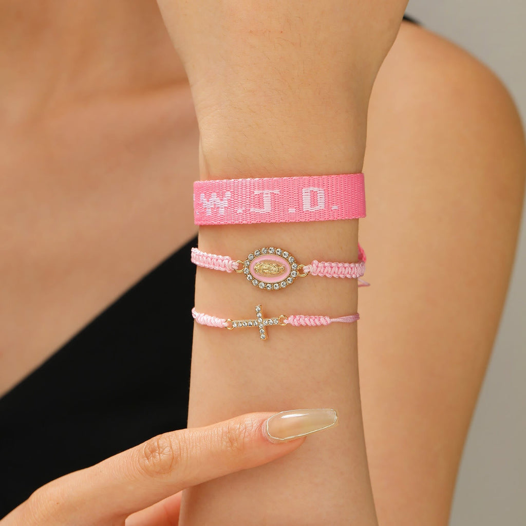 Faith Prompt Bracelet with Cross Bead & WWJD Card