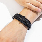 Three-Style Cross Leather Bracelet