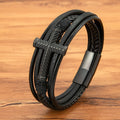 Three-Style Cross Leather Bracelet