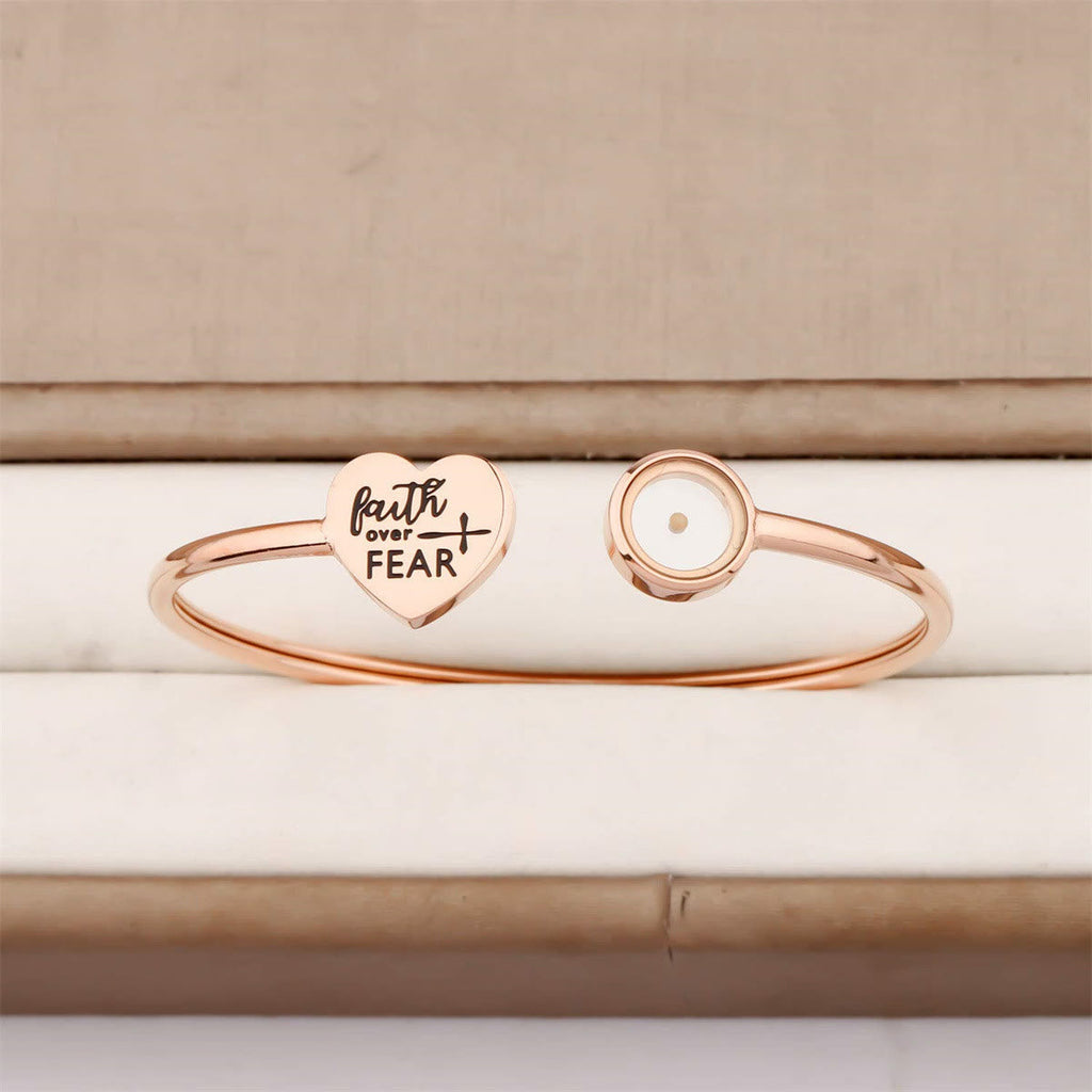 3-Color Faith Over Fear Mustard Seed Bangle