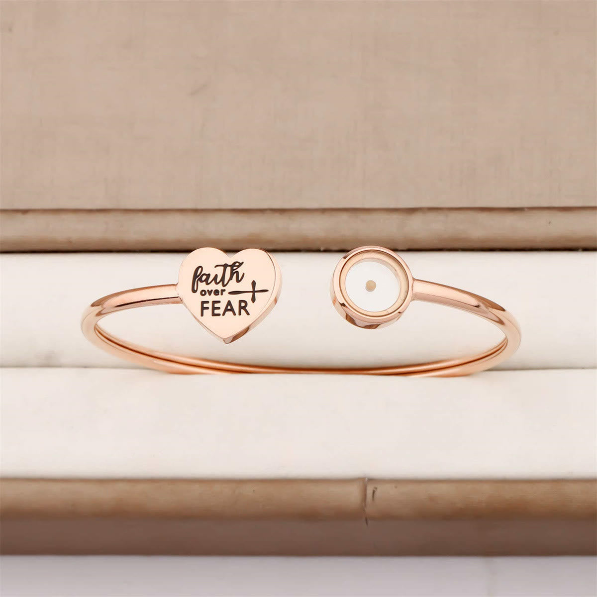3-Color Faith Over Fear Mustard Seed Bangle