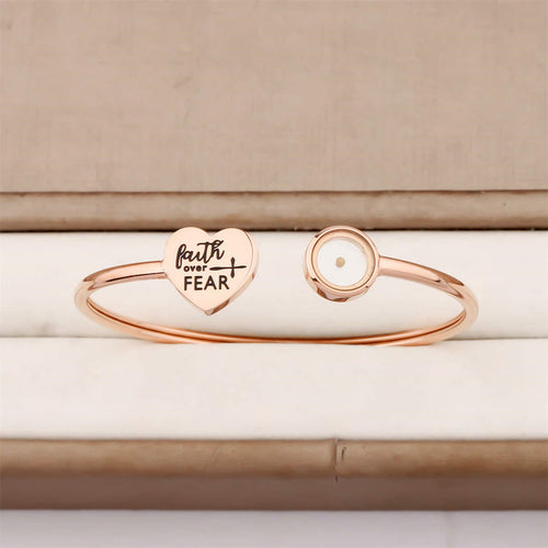 3-Color Faith Over Fear Mustard Seed Bangle