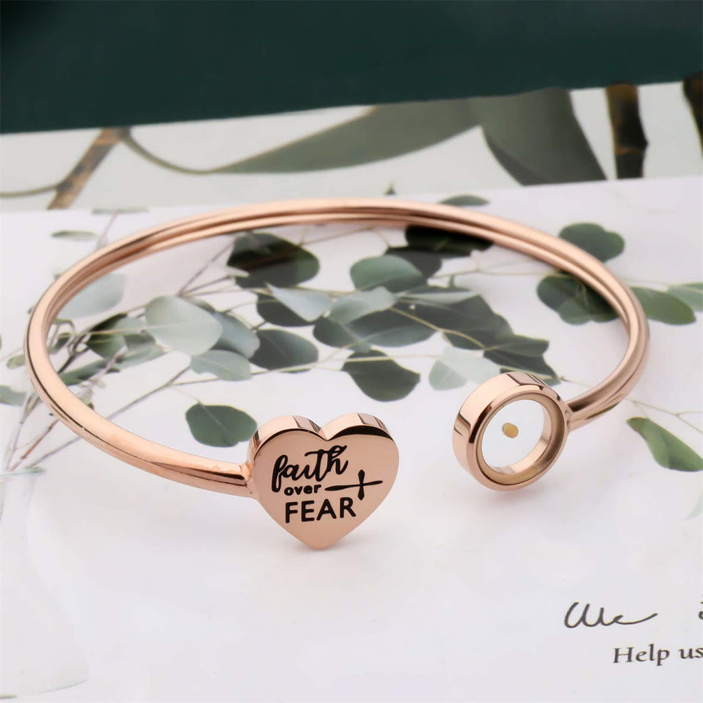 3-Color Faith Over Fear Mustard Seed Bangle