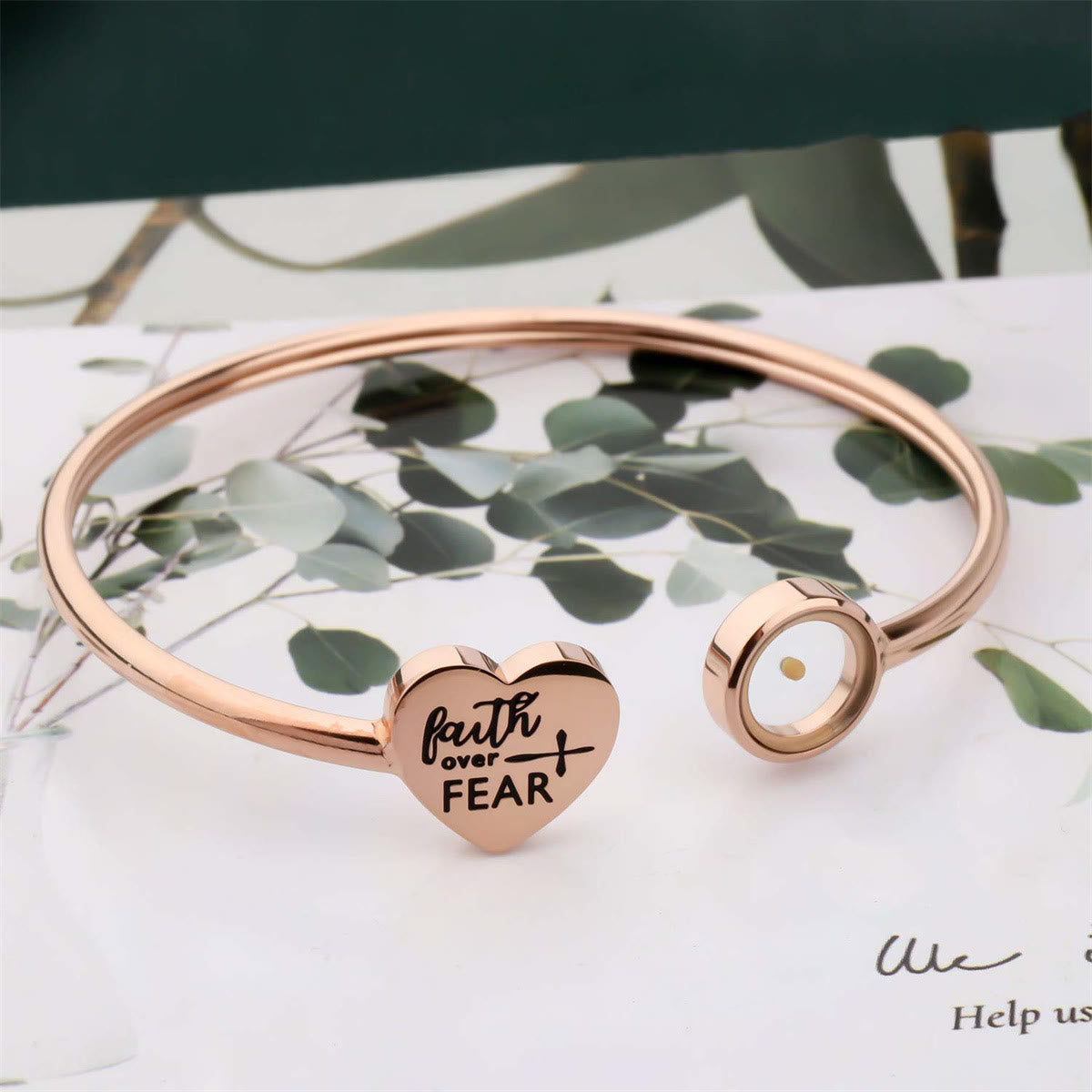 3-Color Faith Over Fear Mustard Seed Bangle
