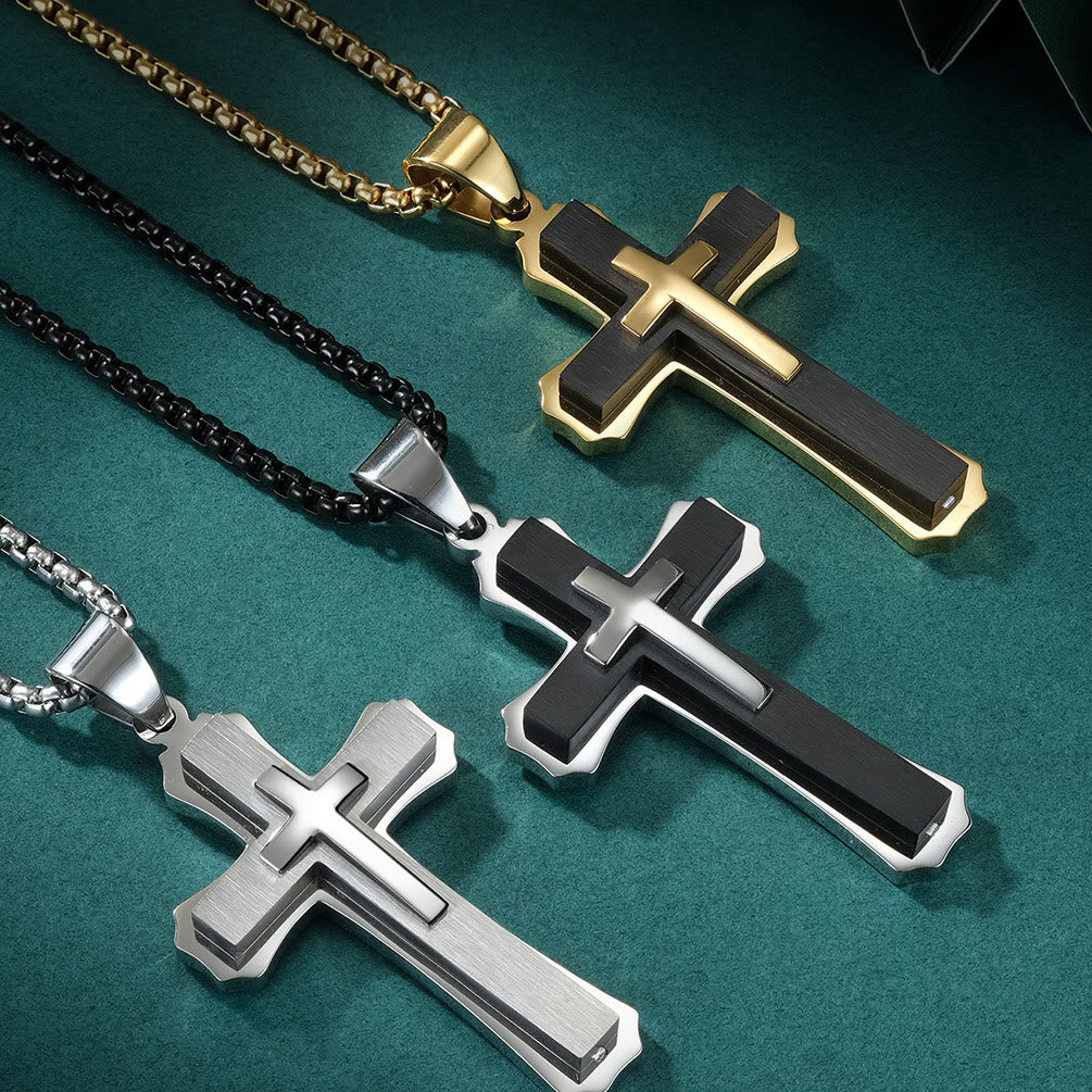 Three-Layer Cross Necklace