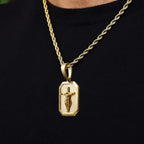 Crucifix Dog Tag Necklace