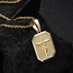Crucifix Dog Tag Necklace