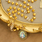 Yellow Heart Bead Rosary & Bracelet Set