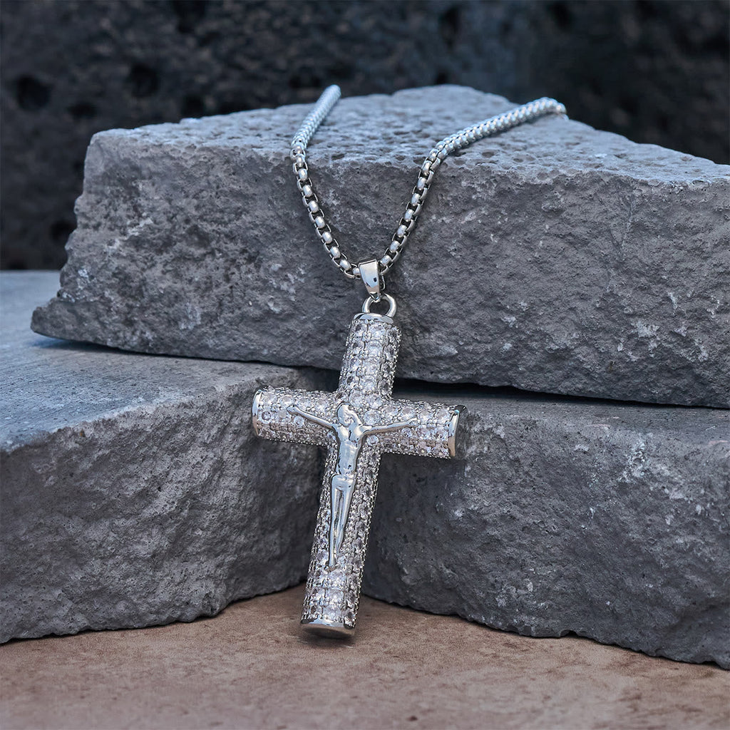 Jesus Crucifix Paved Necklace