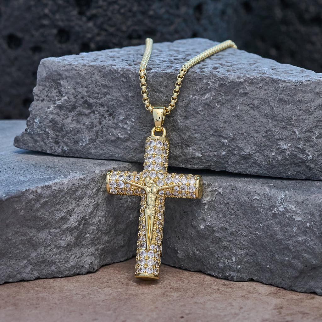 Jesus Crucifix Paved Necklace