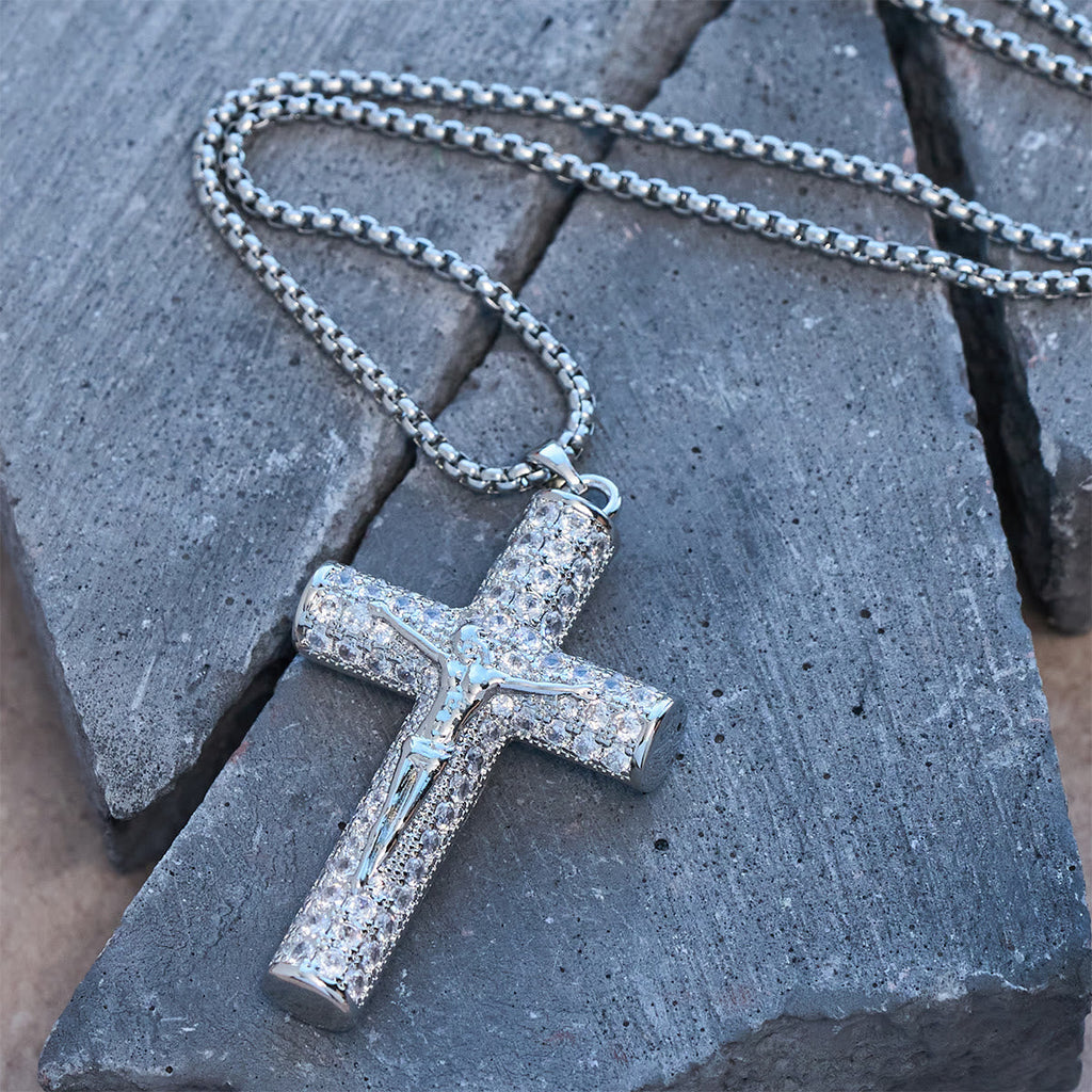 Jesus Crucifix Paved Necklace