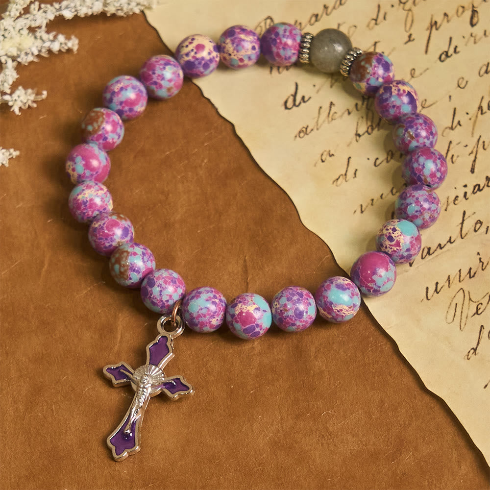 Marbled Purple Agate Bracelet