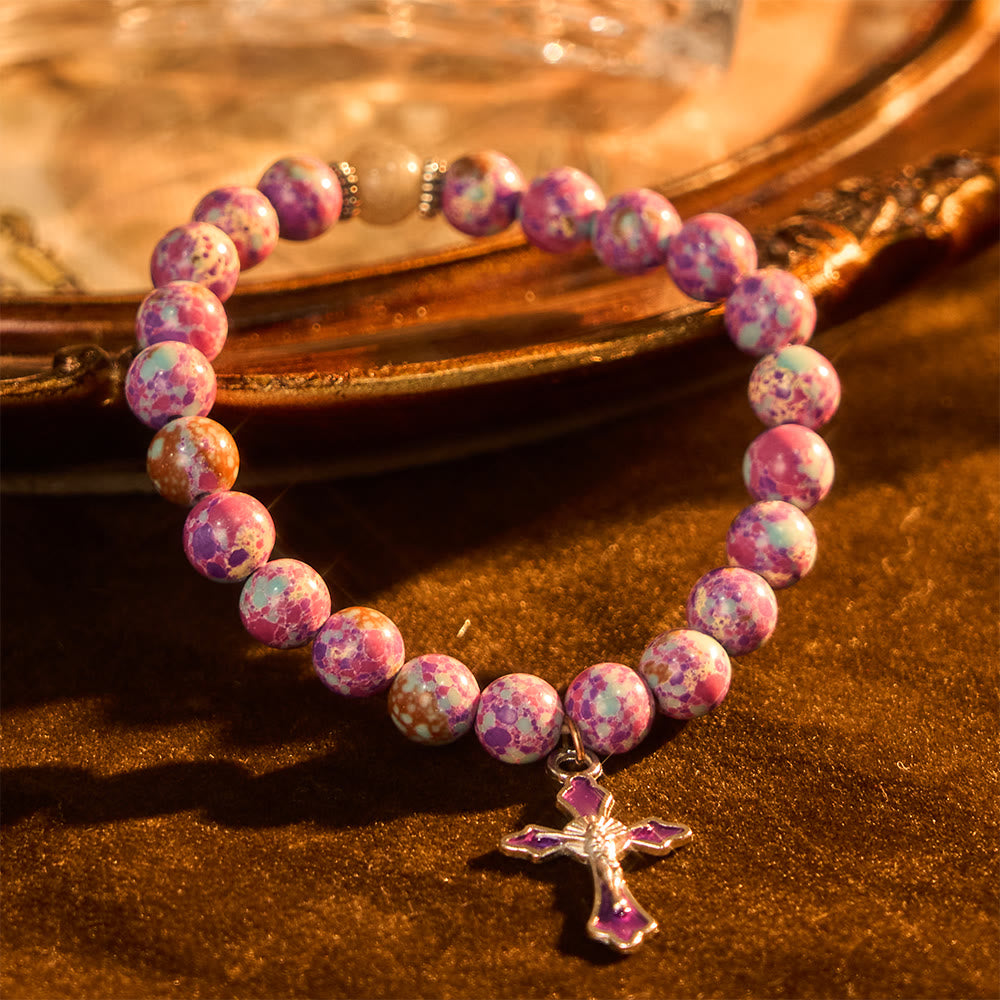 Marbled Purple Agate Bracelet