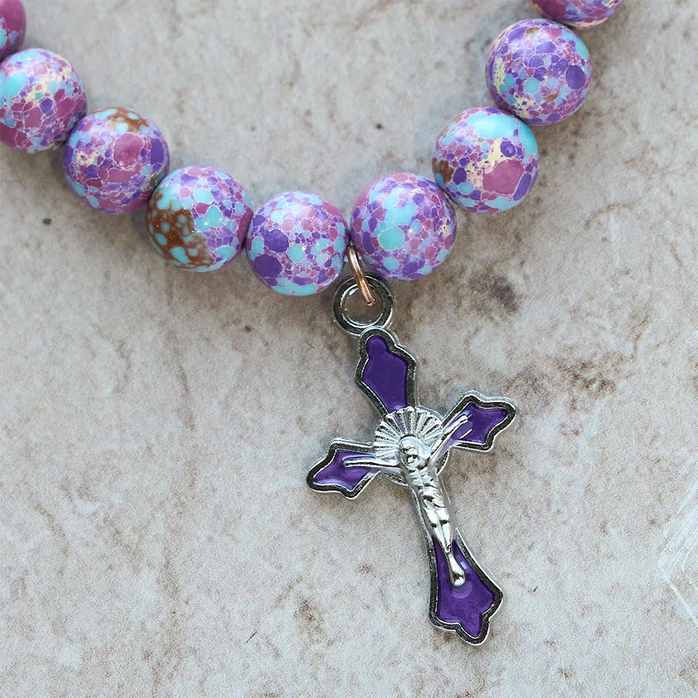 Marbled Purple Agate Bracelet