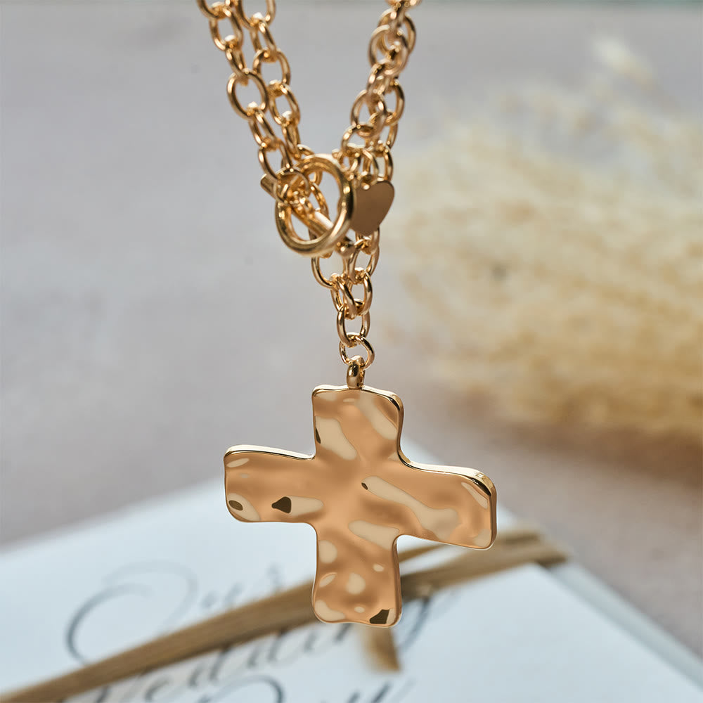 Hammered Cross Series Necklace