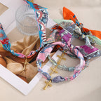 Vibrant Pattern Scarf with Cross Necklace Series