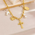 Three-Style Cross & Medal Necklace